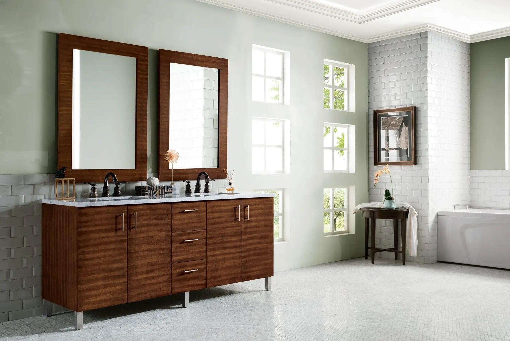 american walnut vanity