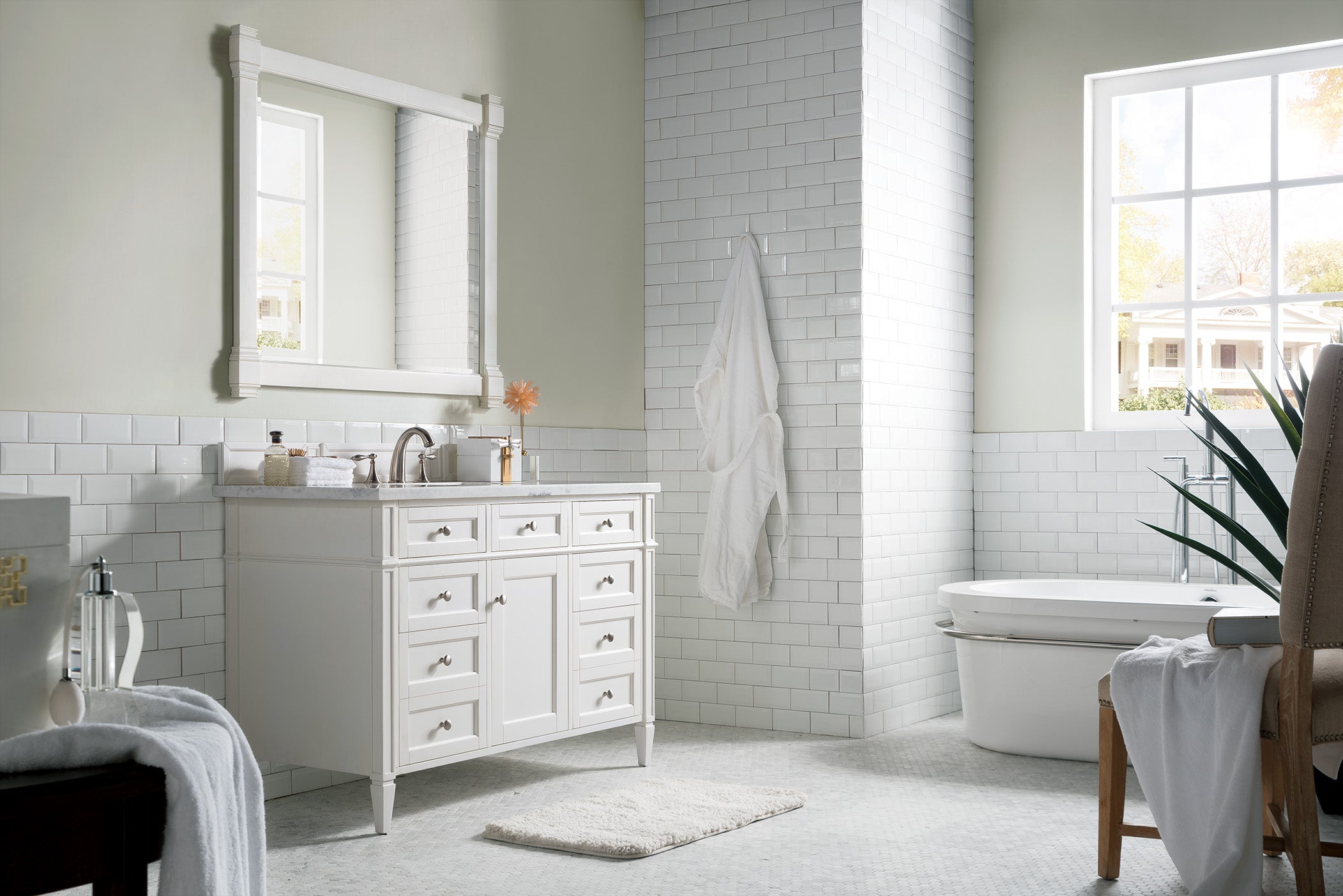 bright white vanity