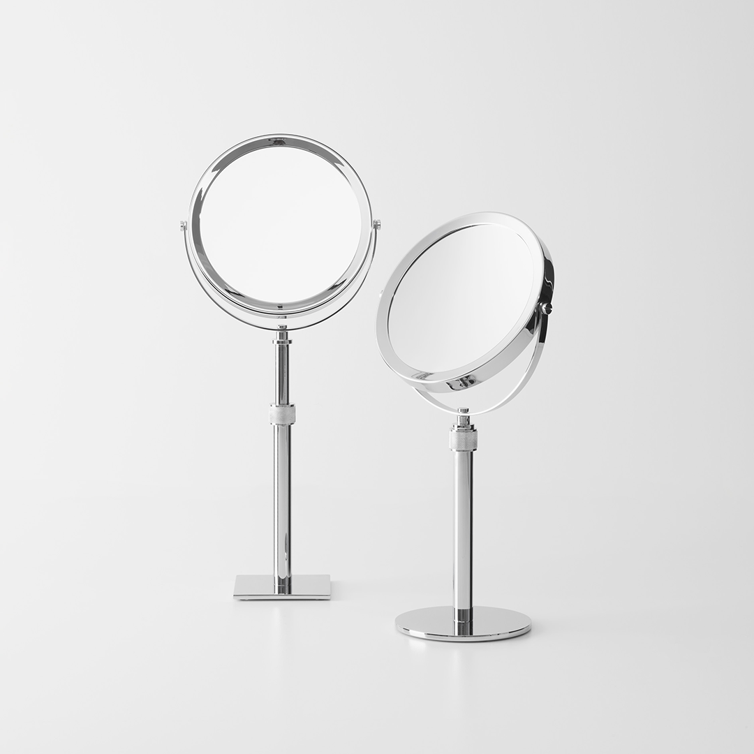 chrome cosmetic mirror