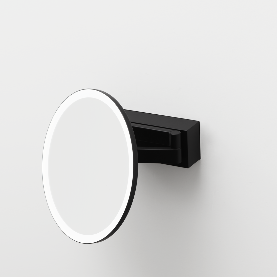 black matte cosmetic mirror