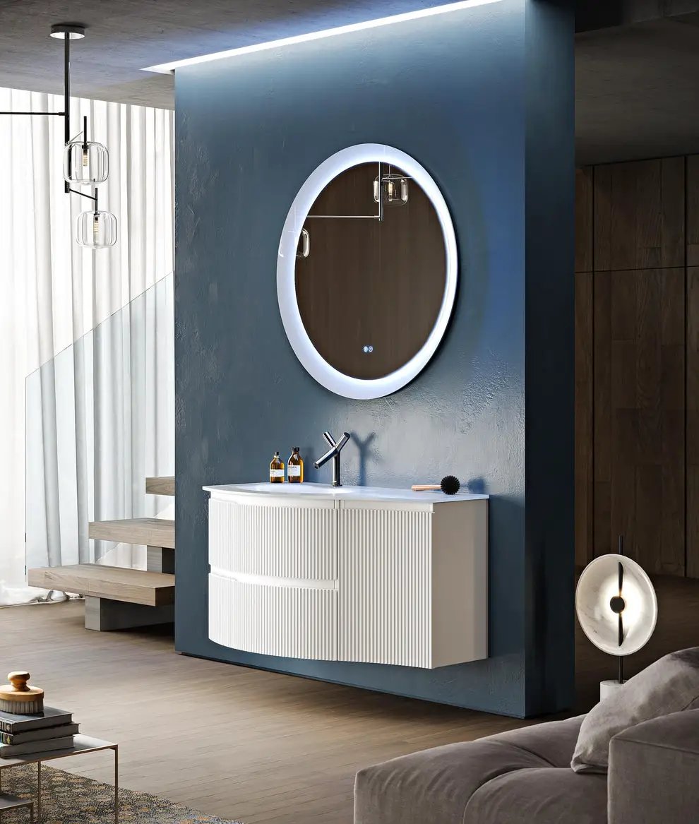 white matte vanity