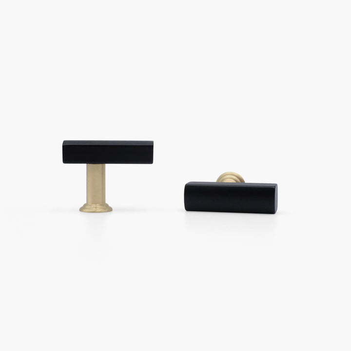 matte black,satin brass knob