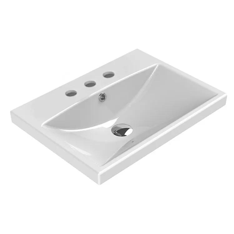 Nameeks Elite 23-5/8" Ceramic Wall Mounted/Drop in Bathroom Sink with One Faucet Hole - Includes Overflow by Nameeks