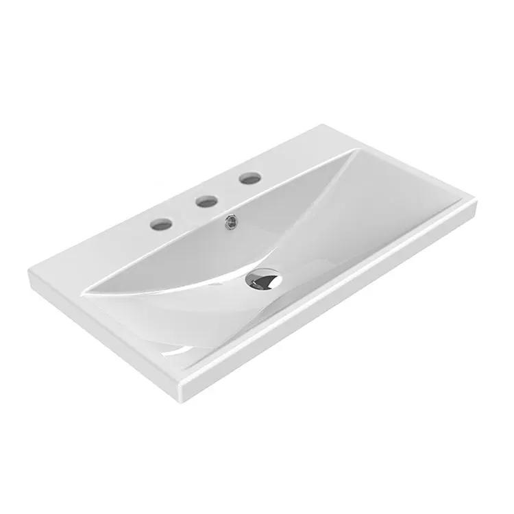 Nameeks Elite 31-1/2" Ceramic Wall Mounted/Drop in Bathroom Sink with One Faucet Hole - Includes Overflow by Nameeks