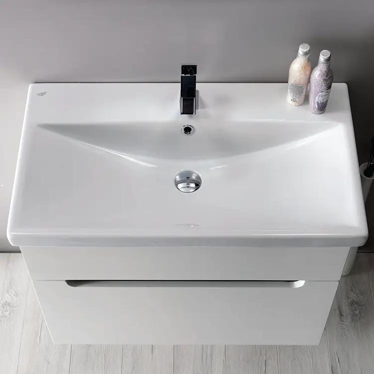 white bathroom sink