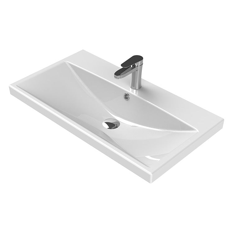 white bathroom sink