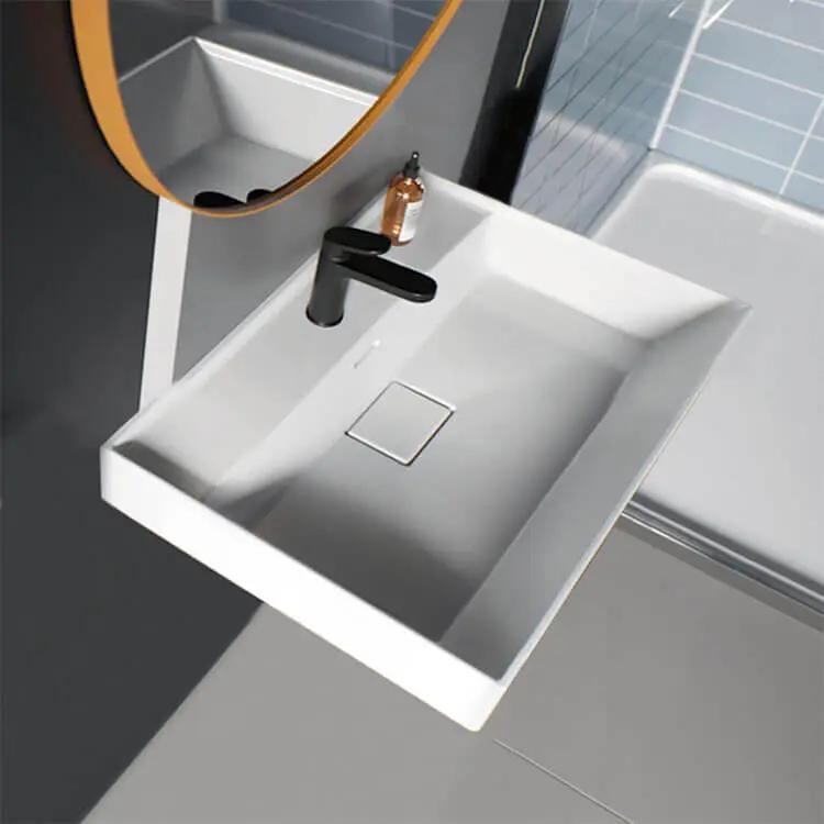 white bathroom sink