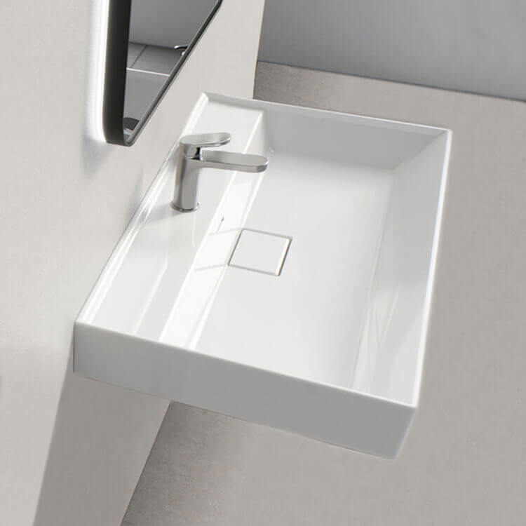 white bathroom sink
