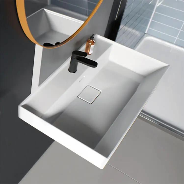 white bathroom sink