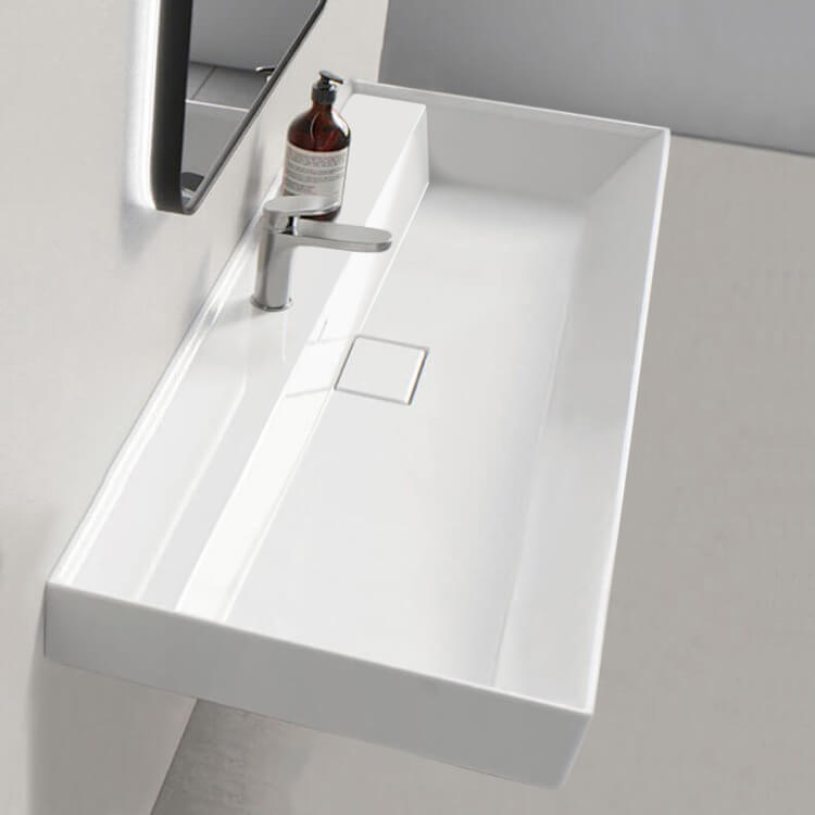 white bathroom sink