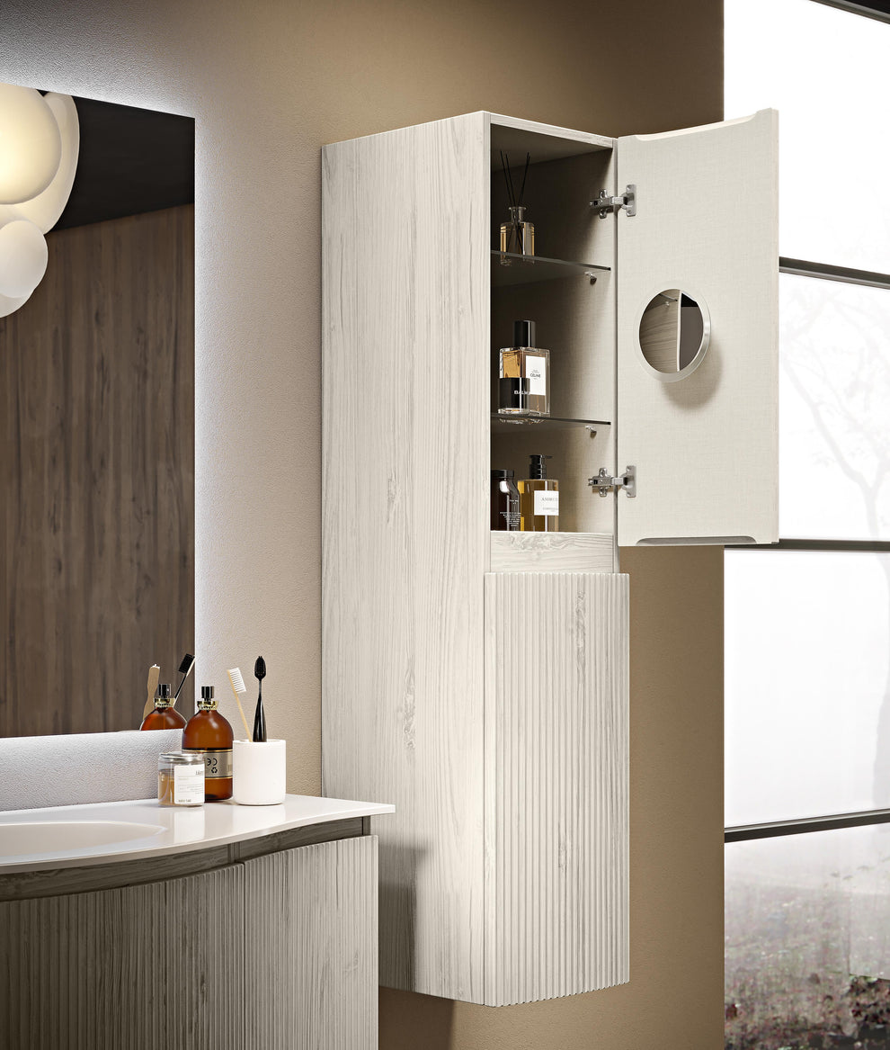 white matte linen cabinet