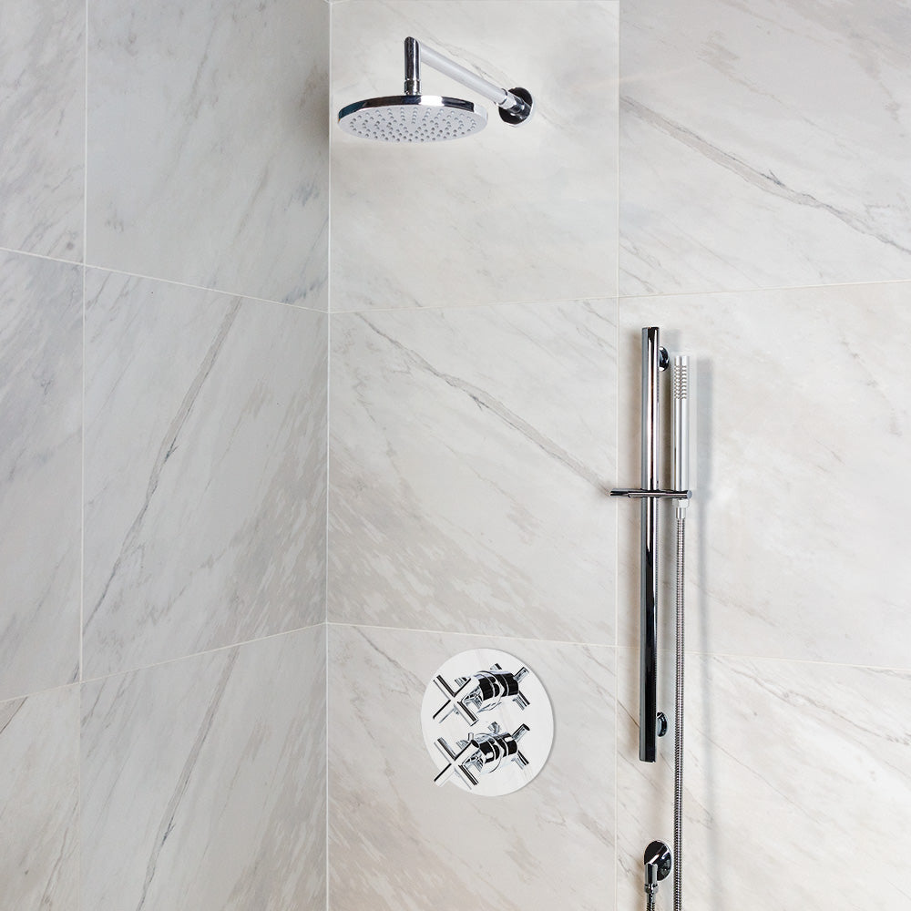 polished chrome shower trim