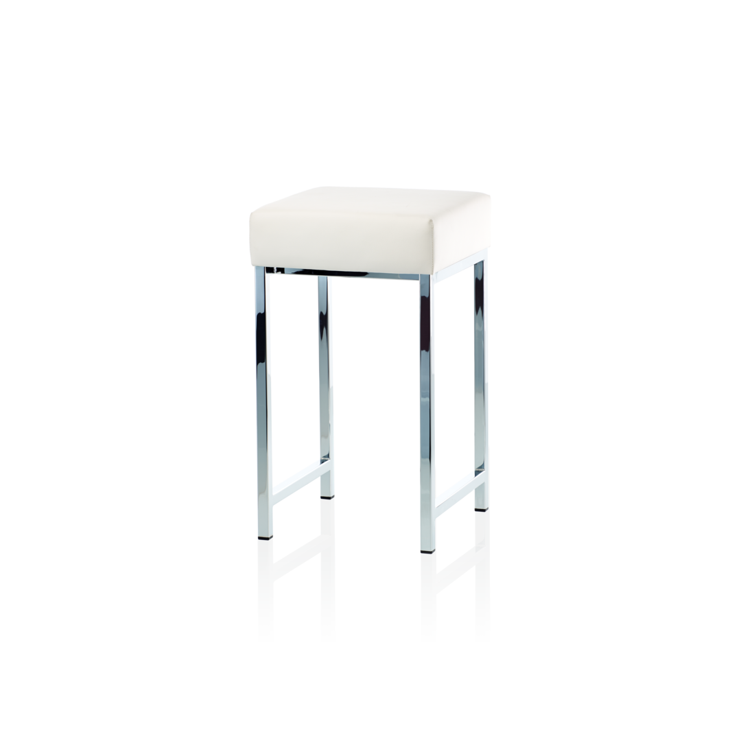 chrome/white stool
