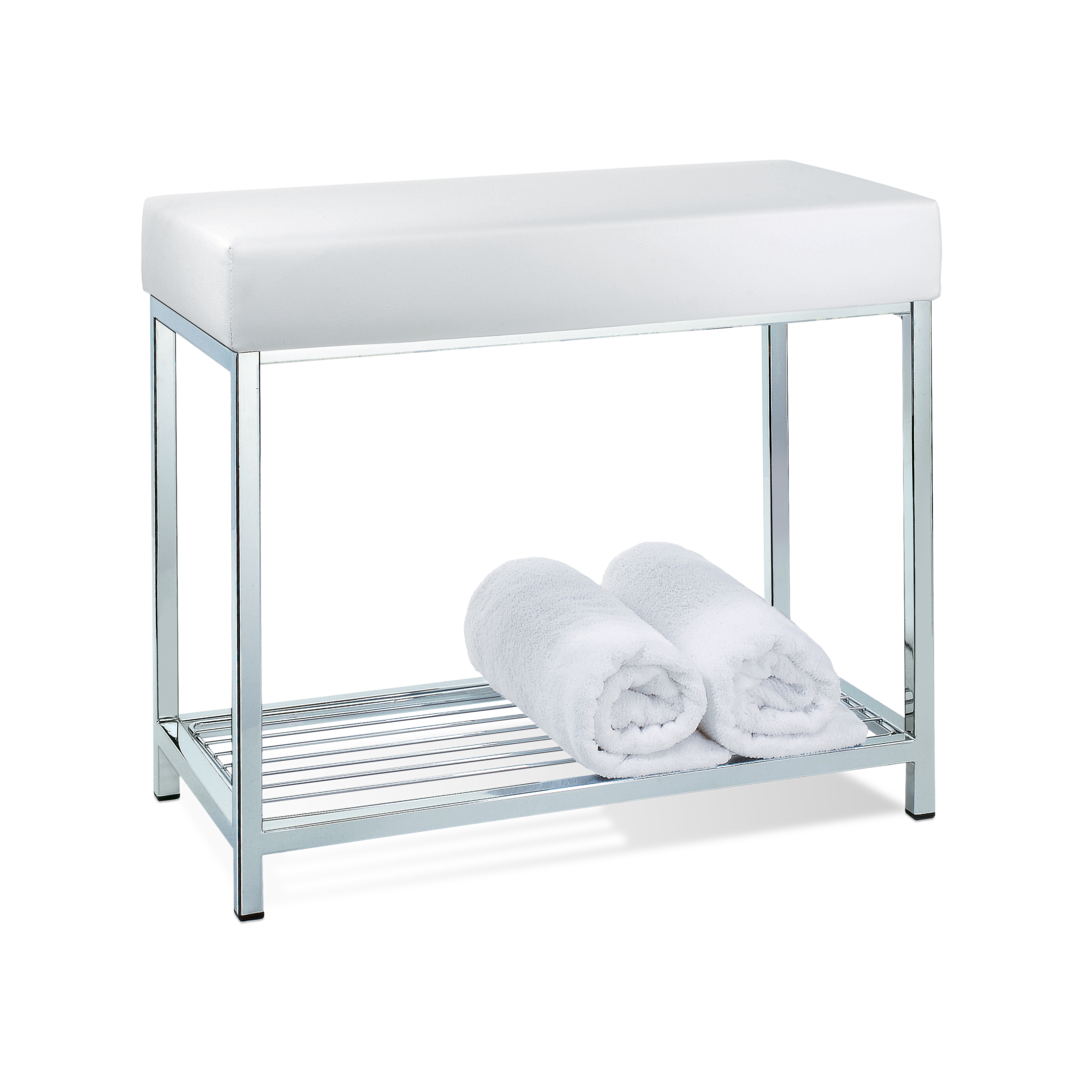 chrome/white bench