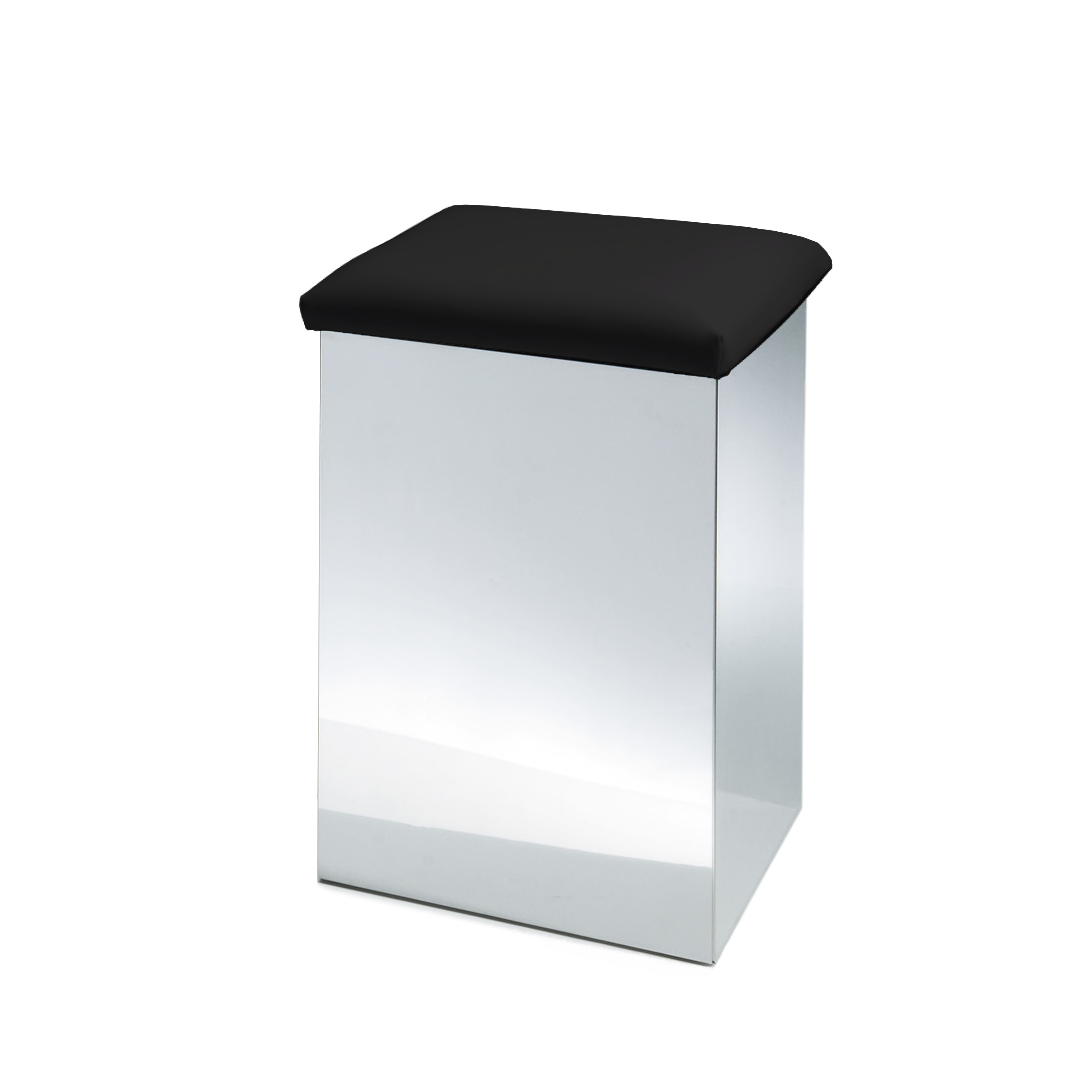 Decor Walther CASE HK 1 KW Stool and Laundry Basket - Polished Stainless Steel by Decor Walther
