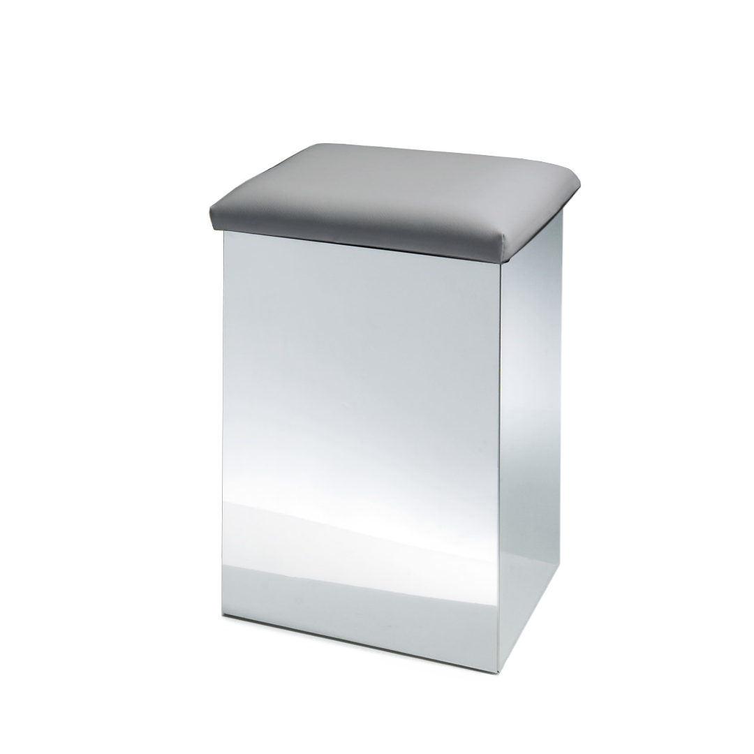 Decor Walther CASE HK 1 KW Stool and Laundry Basket - Polished Stainless Steel by Decor Walther