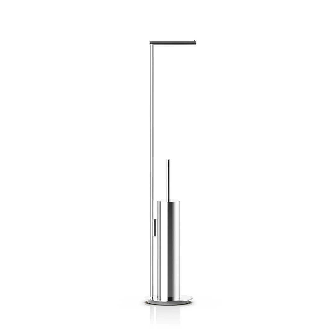 chrome toilet brush set