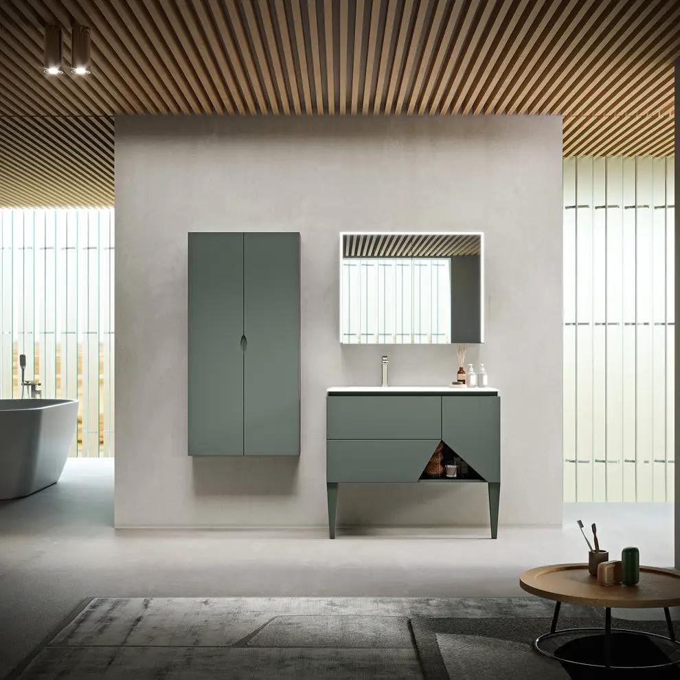 green matte vanity