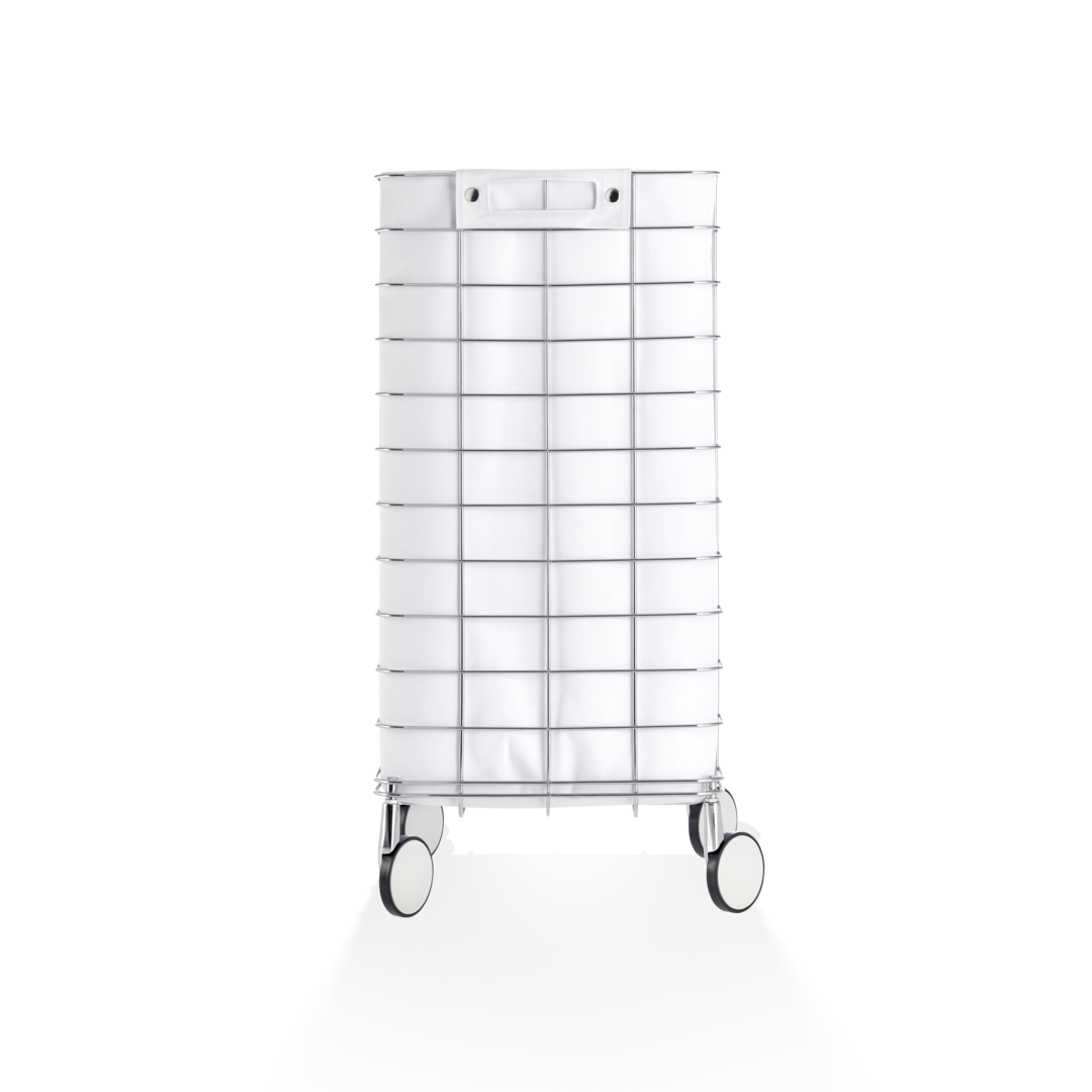 chrome/white laundry trolley