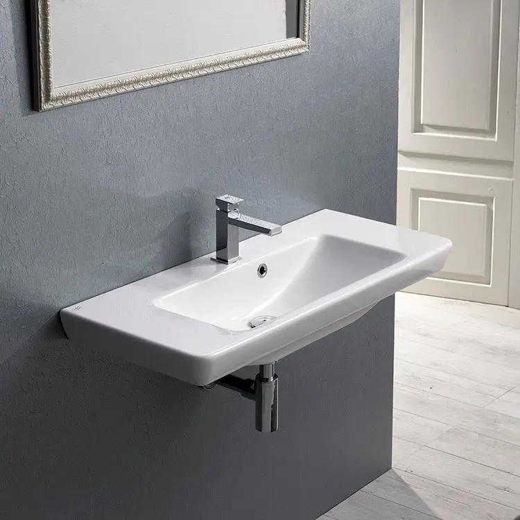 white bathroom sink