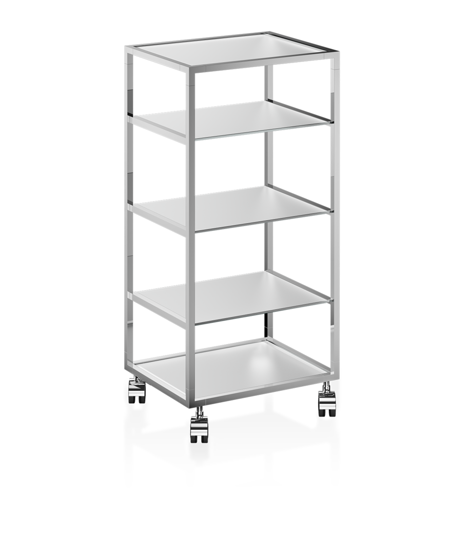 chrome/glass matte glass trolley