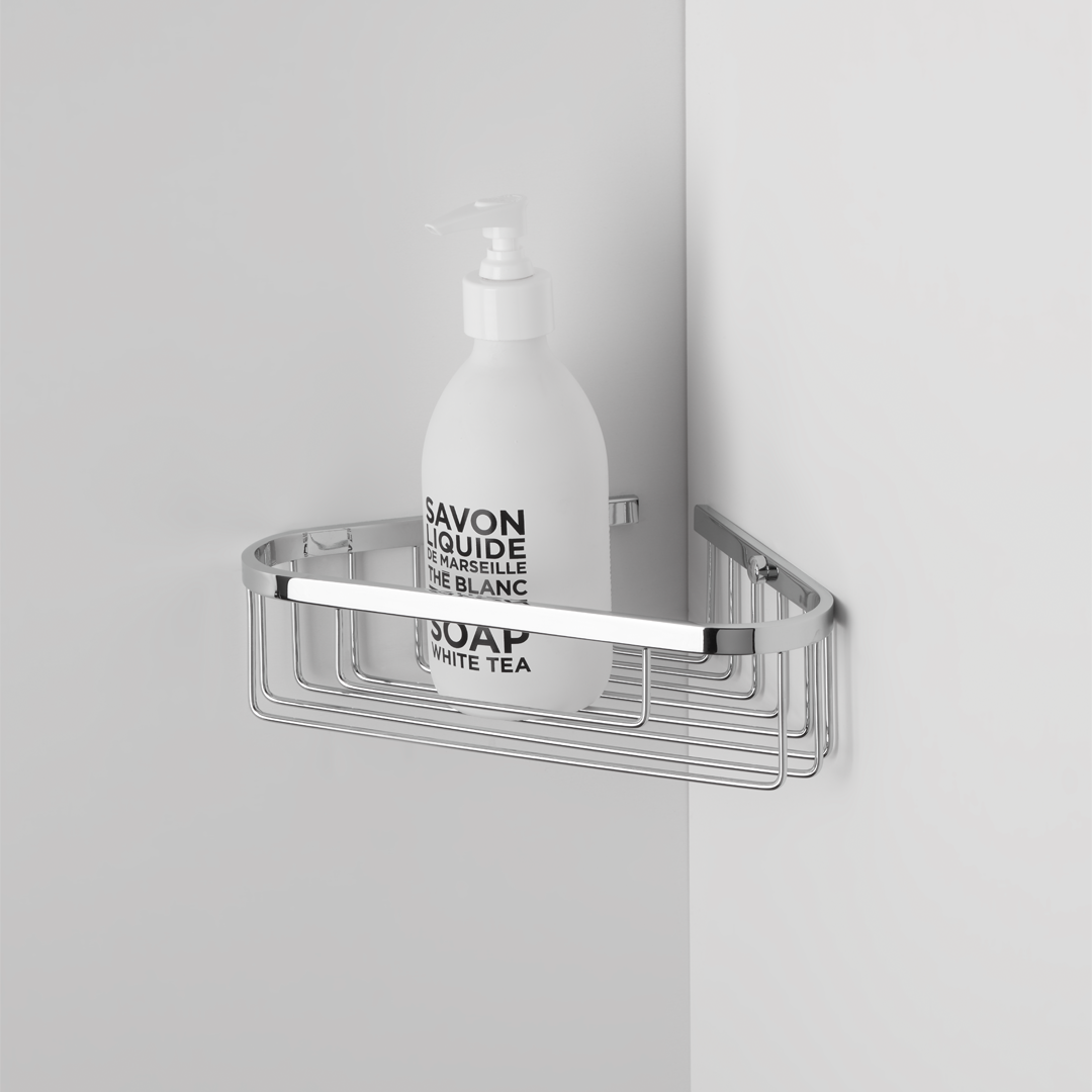 chrome shower basket