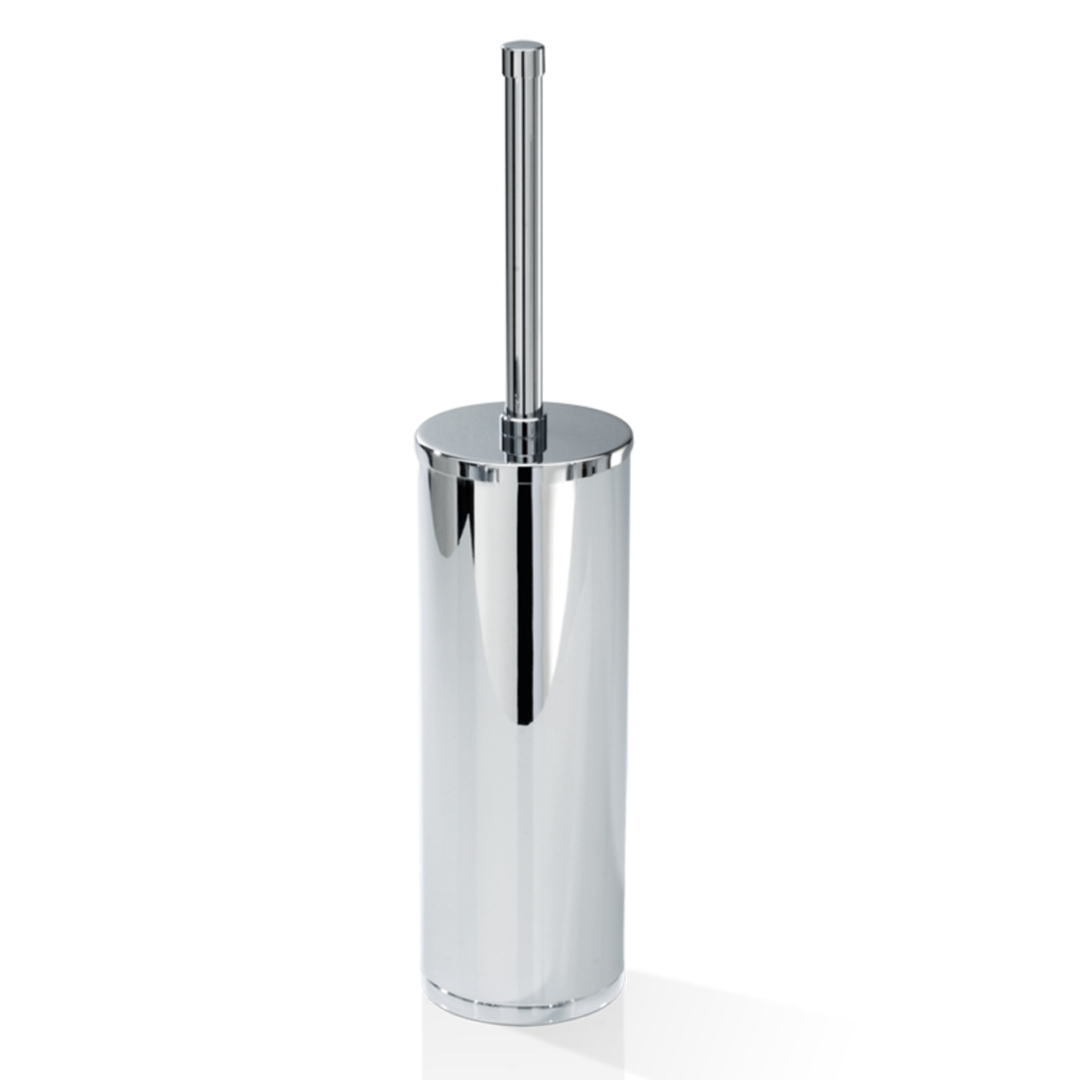 chrome toilet brush set