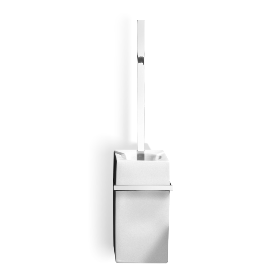 white/chrome toilet brush set