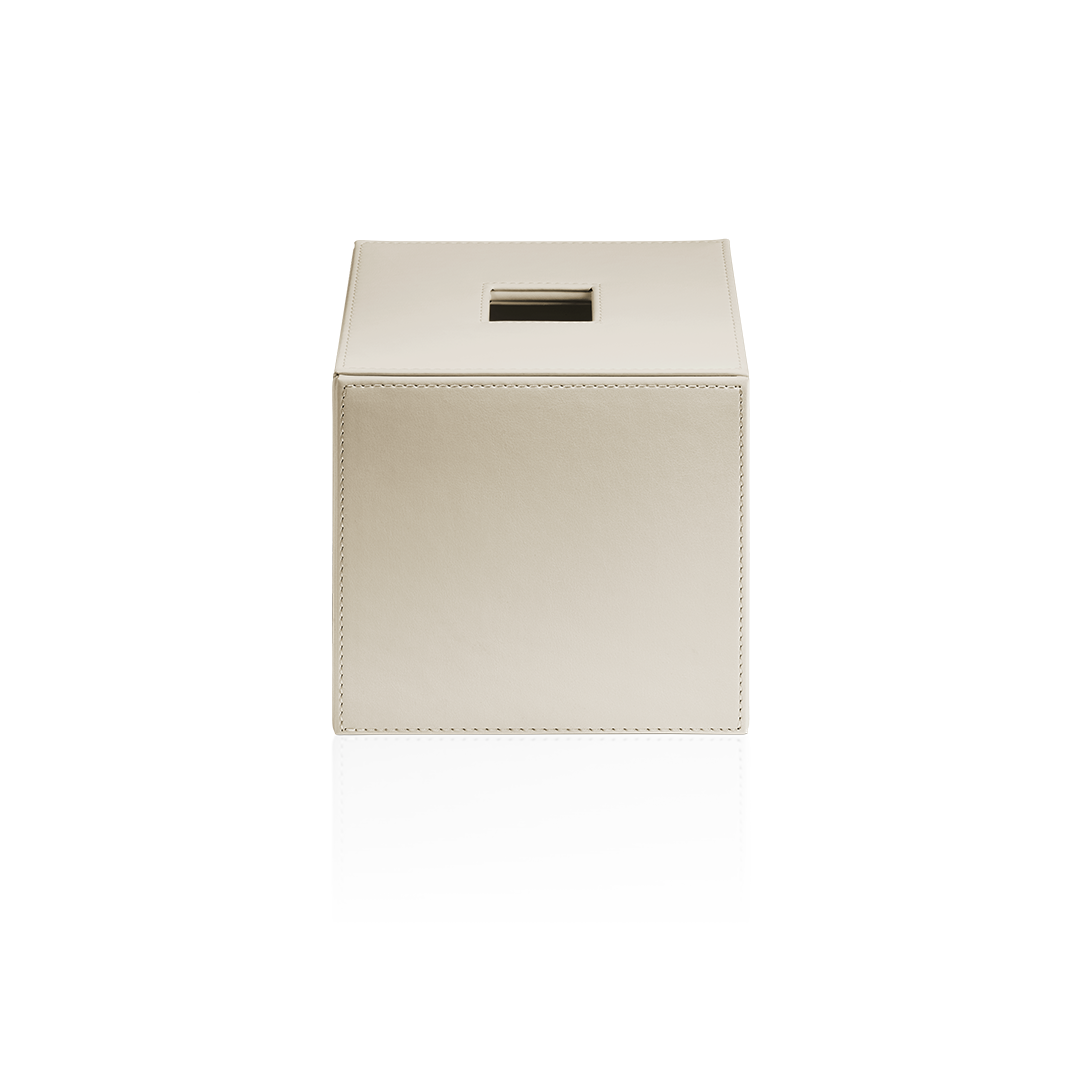 artificial leather beige square tissue box