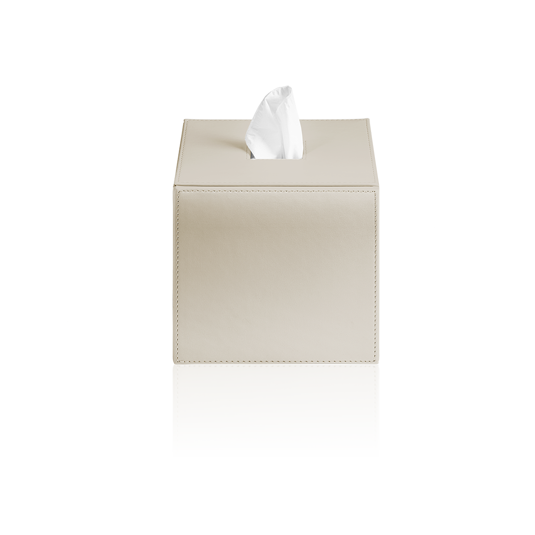 artificial leather beige square tissue box