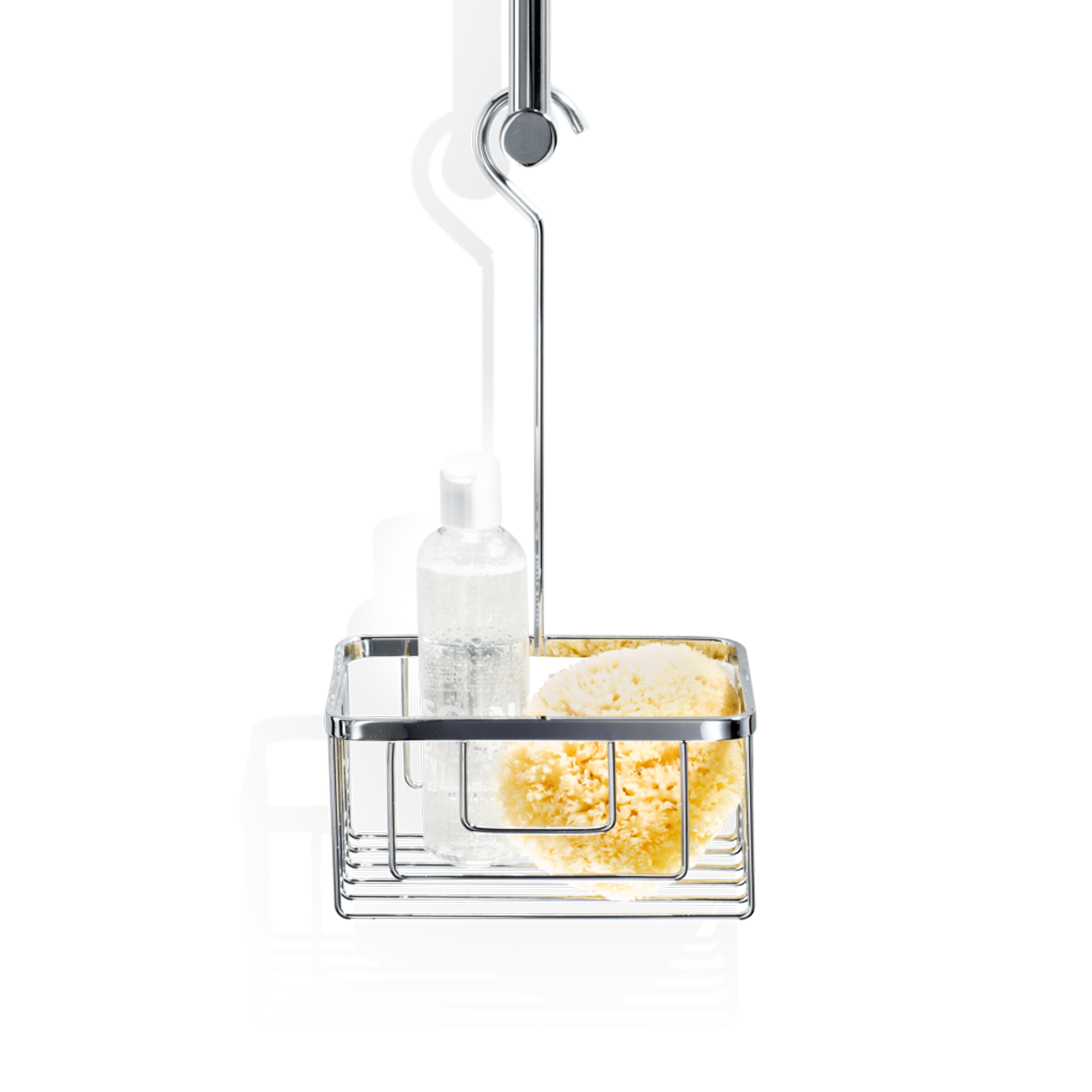 chrome basic hang-up shower basket