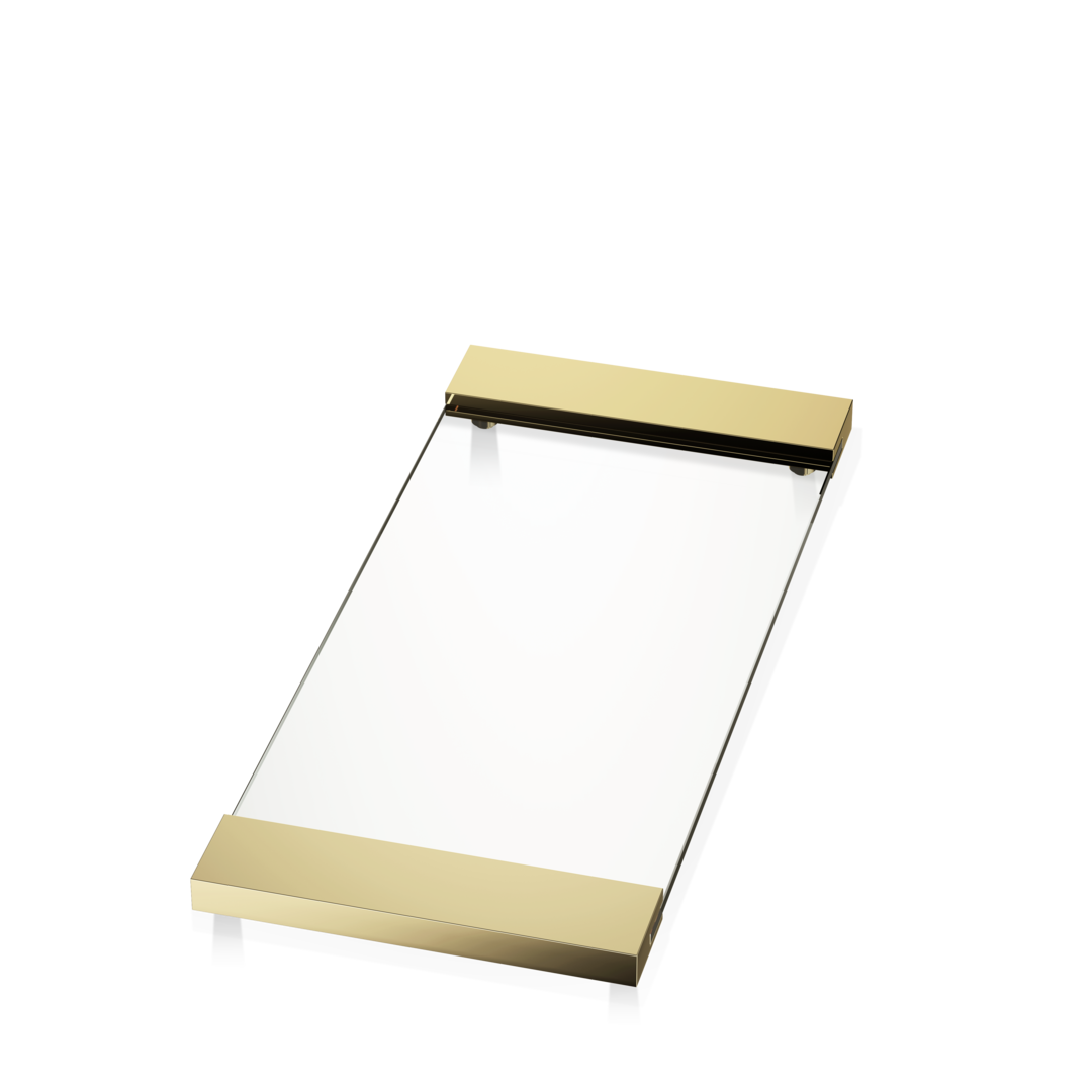 Decor Walther Corner Large Clear Glass Tray by Decor Walther
