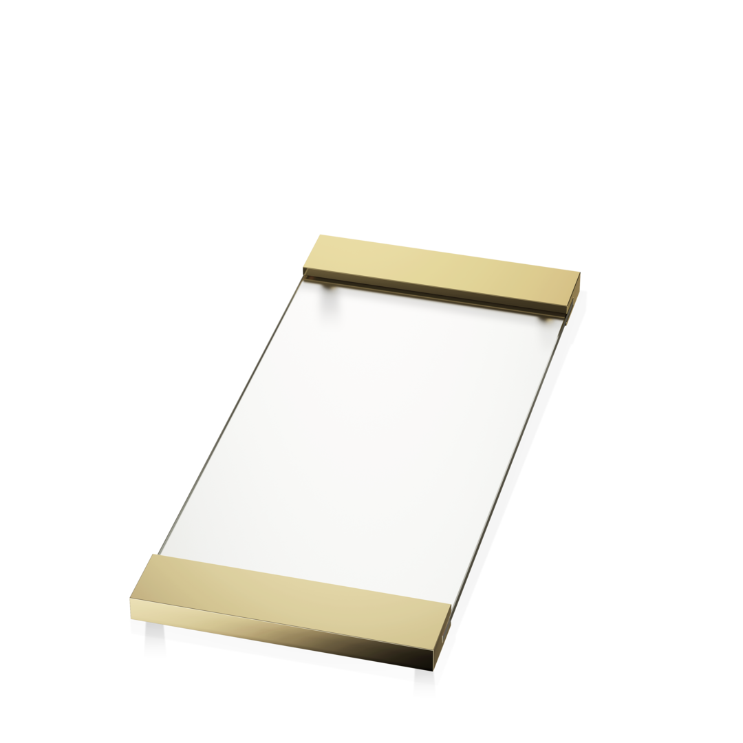 Decor Walther Corner Large Clear Glass Tray by Decor Walther