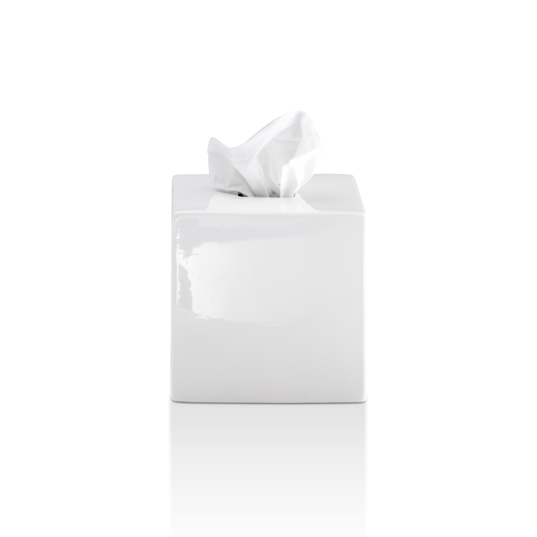 porcelaine white square tissue box