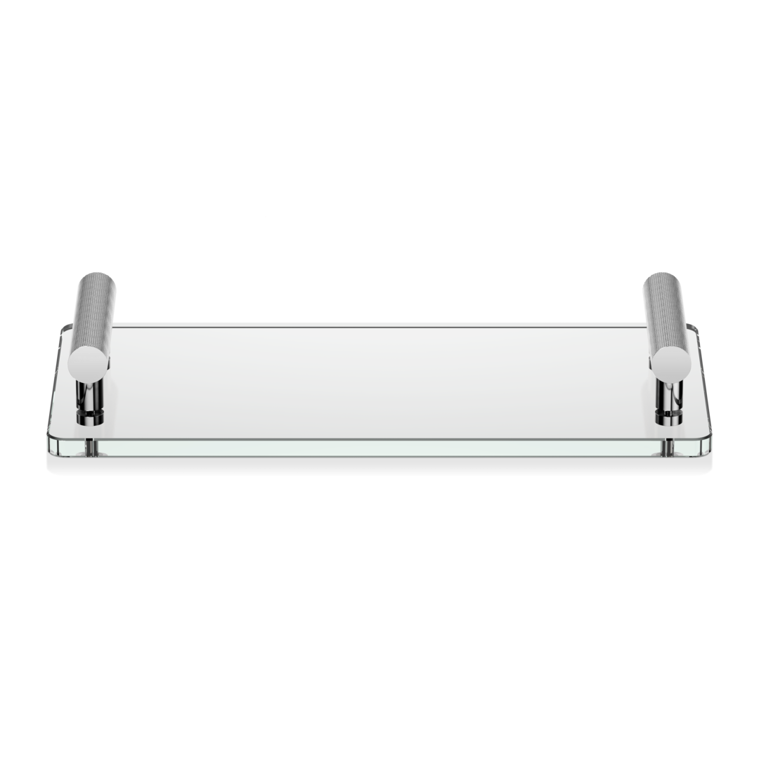 chrome/glass clear tab tray