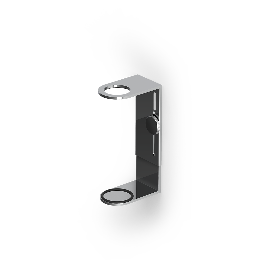 chrome wall holder for dispenser bottles
