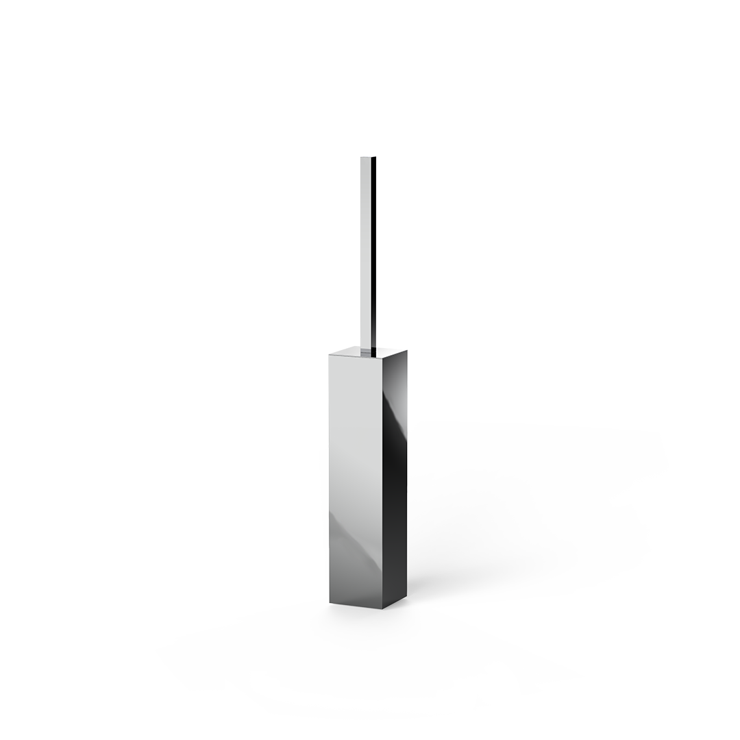 chrome toilet brush set