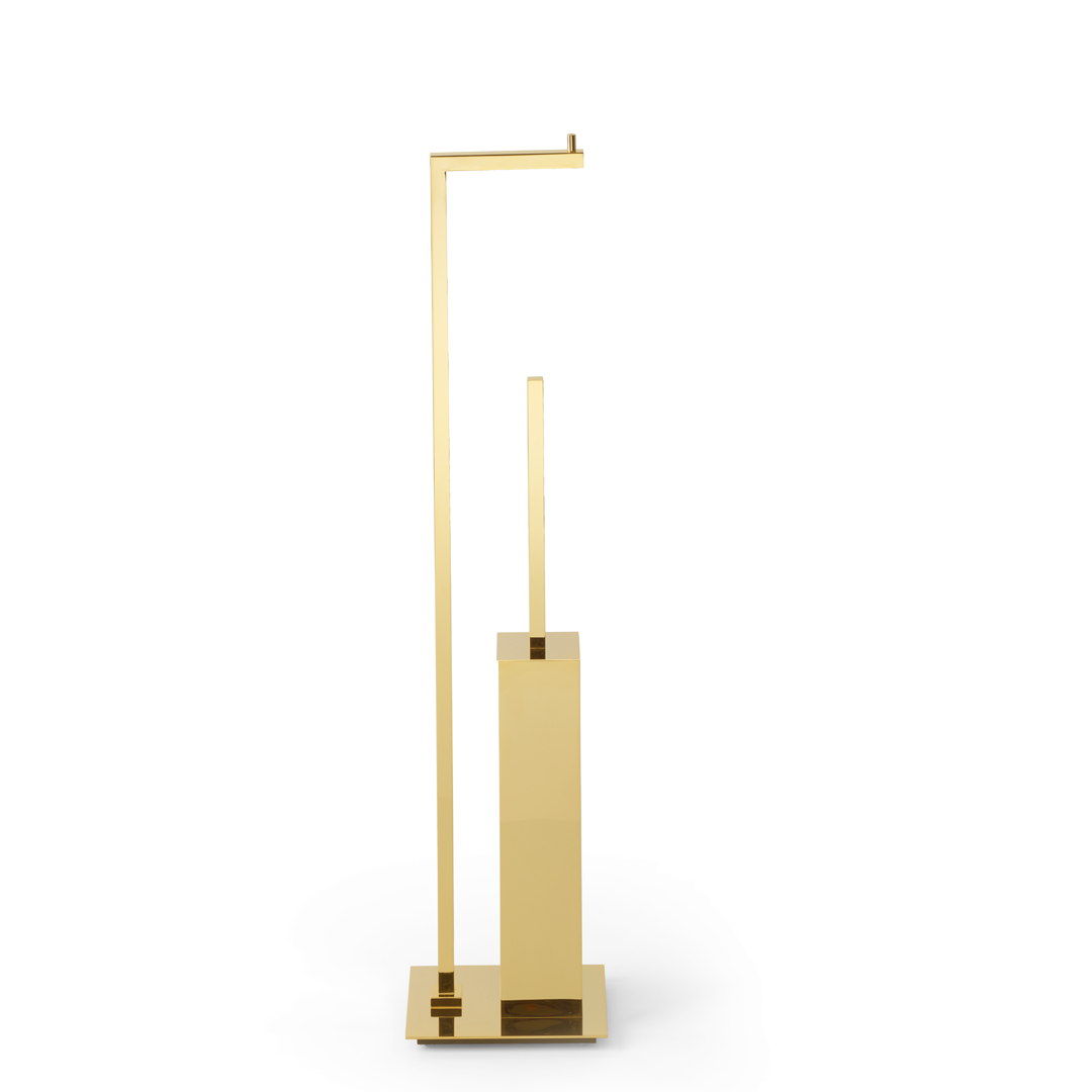 gold shiny toilet brush set