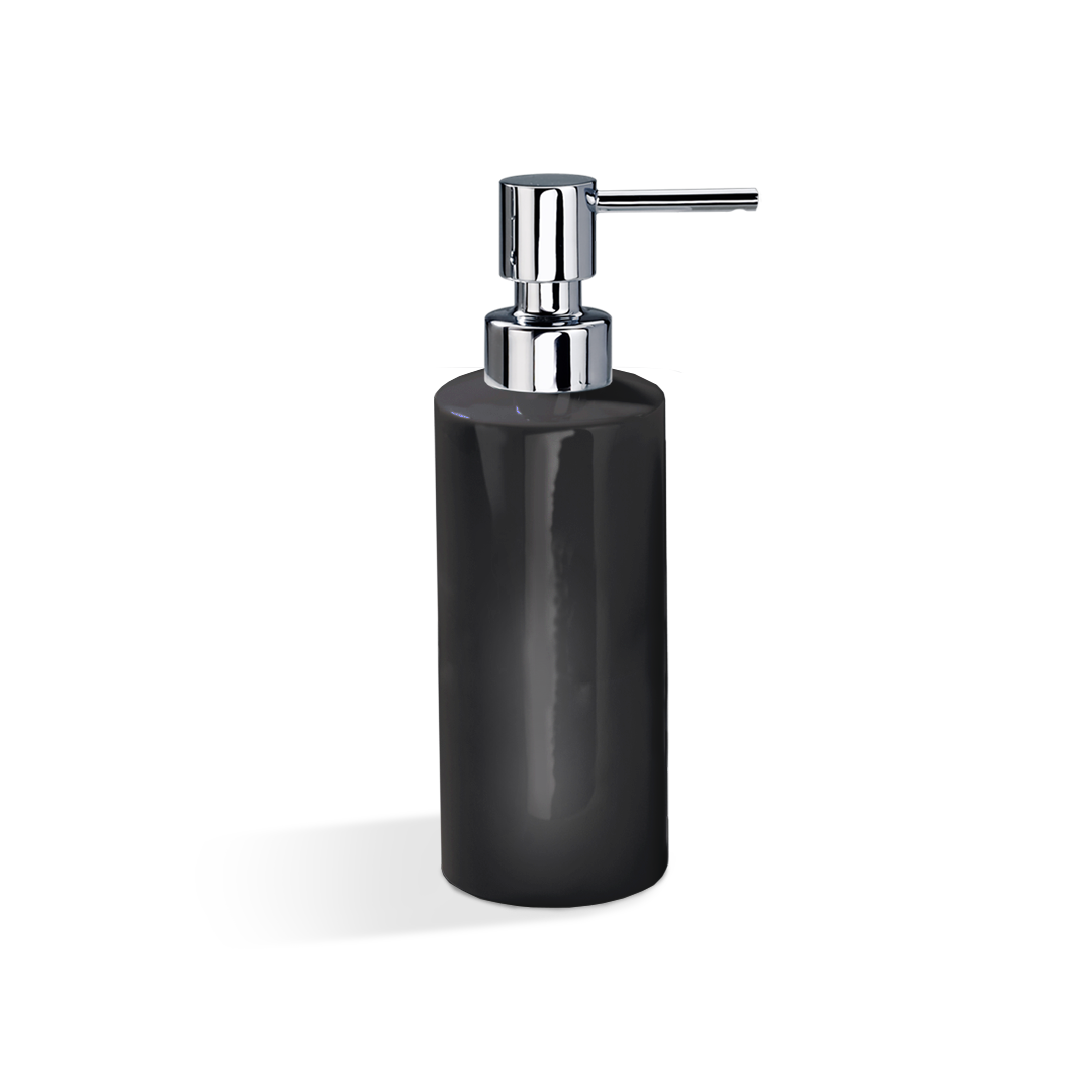 porcelain black/chrome soap dispenser