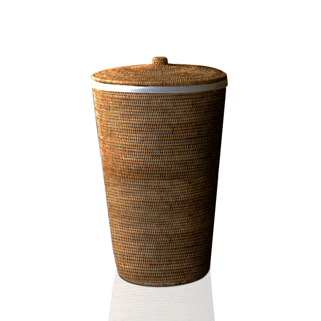 Decor Walther Basket Laundry Basket Round with Cloth Bag