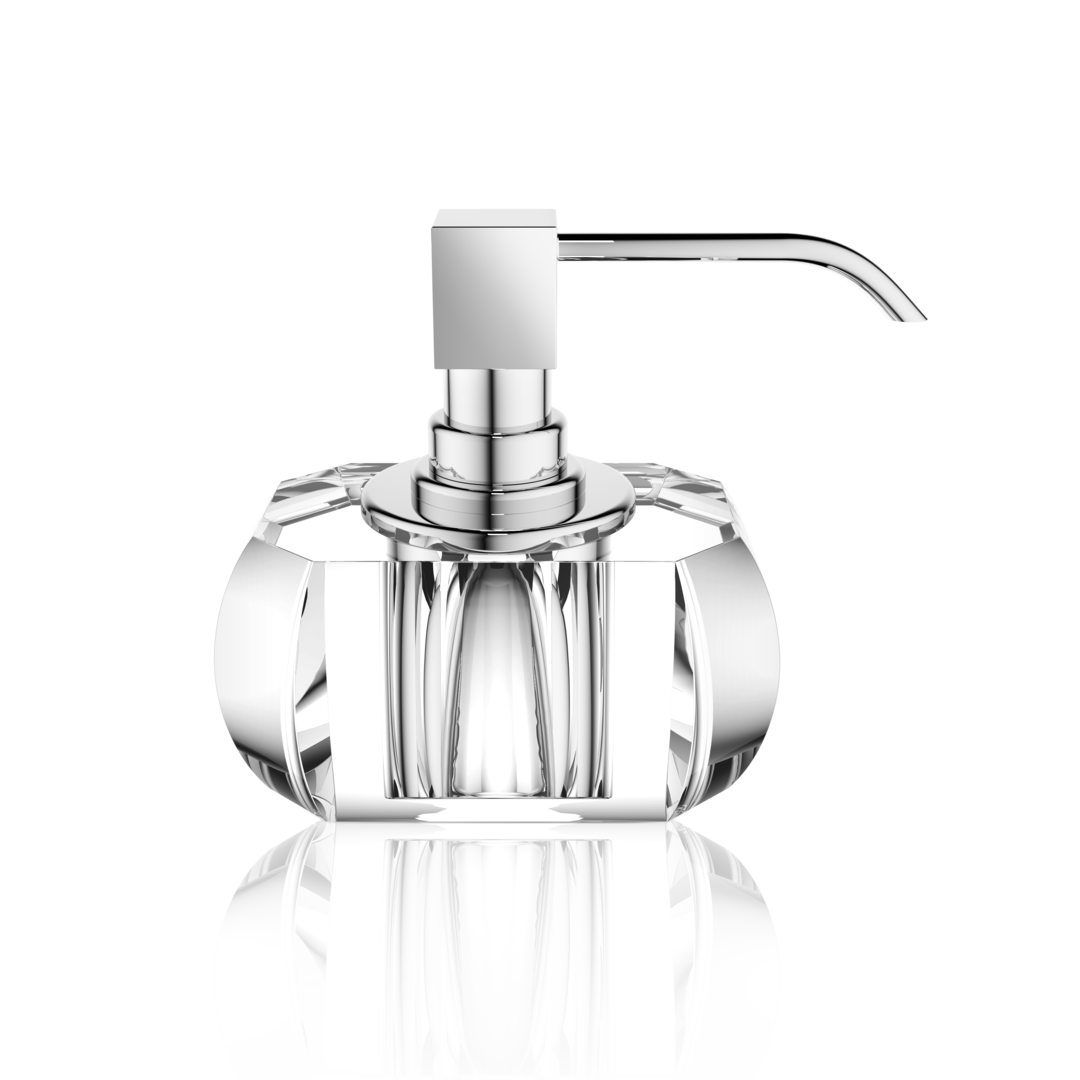 crystal clear/chrome soap dispenser