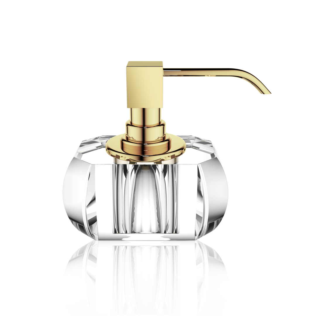 crystal clear/gold soap dispenser