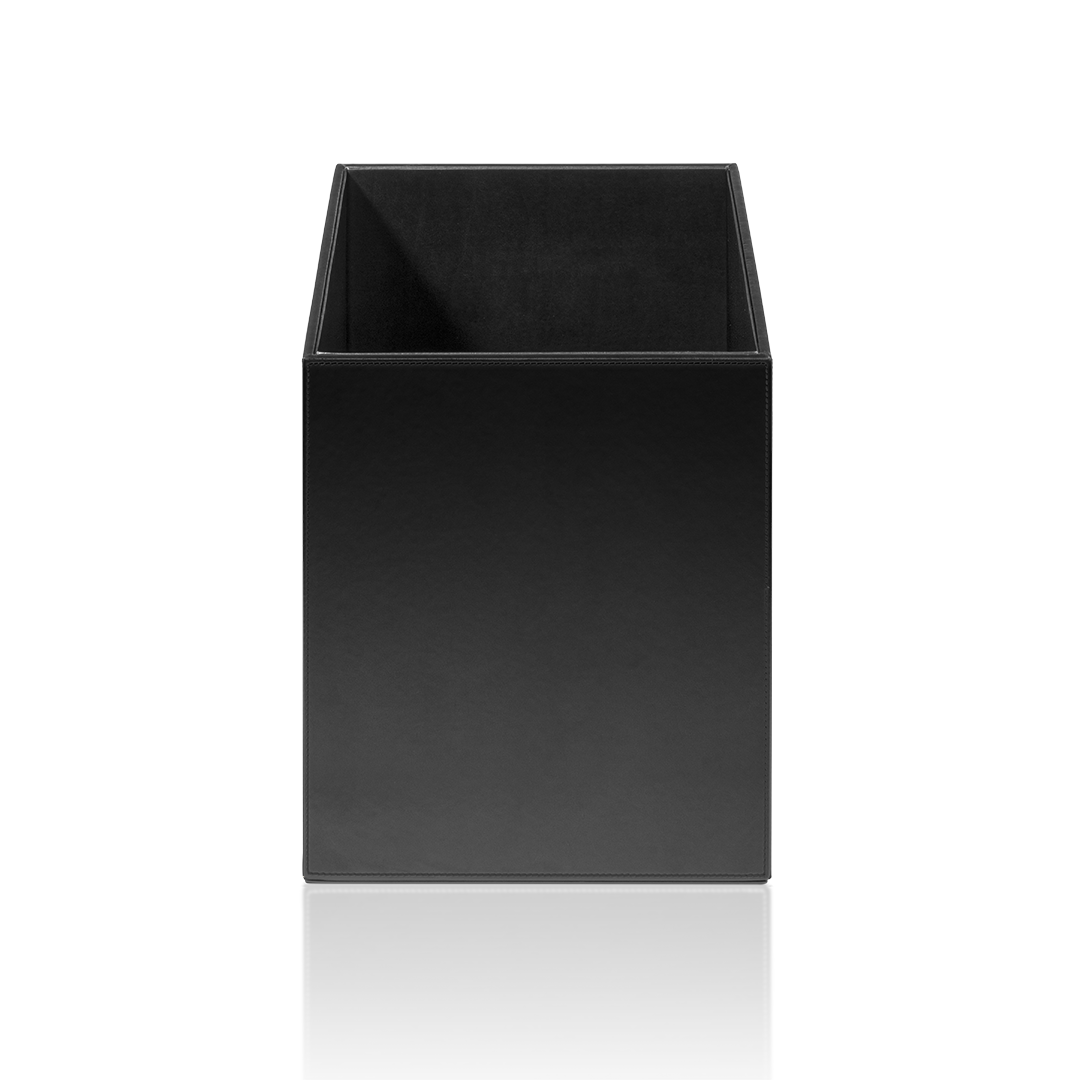 artificial leather black paper bin square