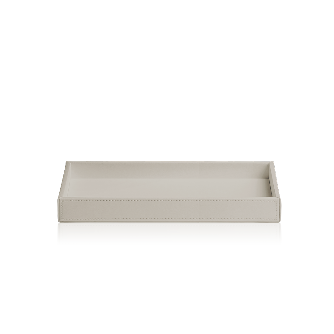 artificial leather beige tray medium
