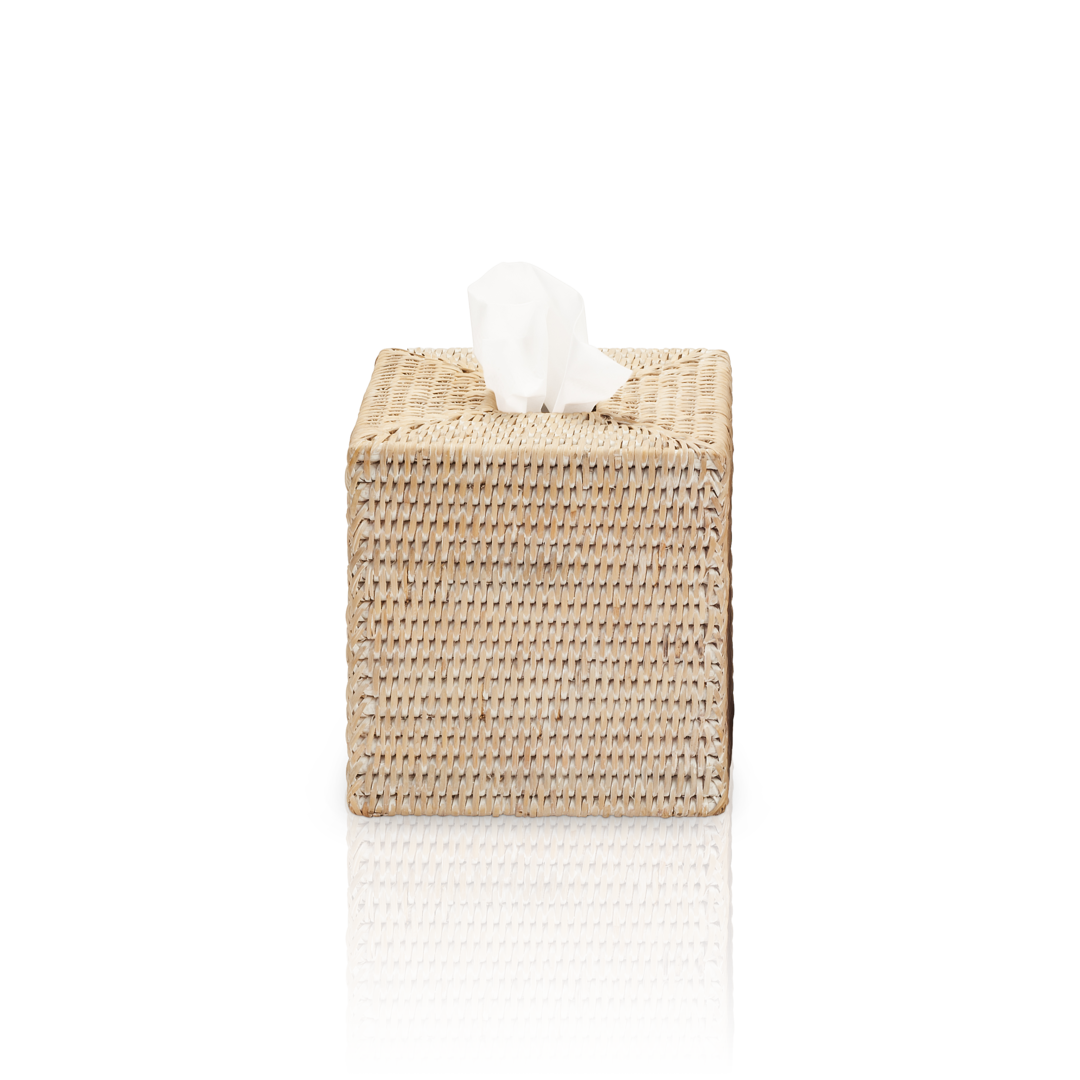 rattan light tissue box square