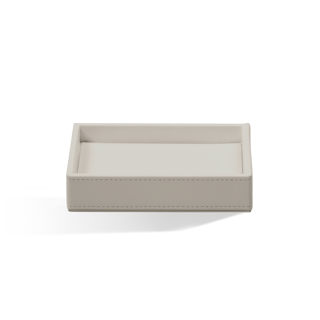 artificial leather beige tray small