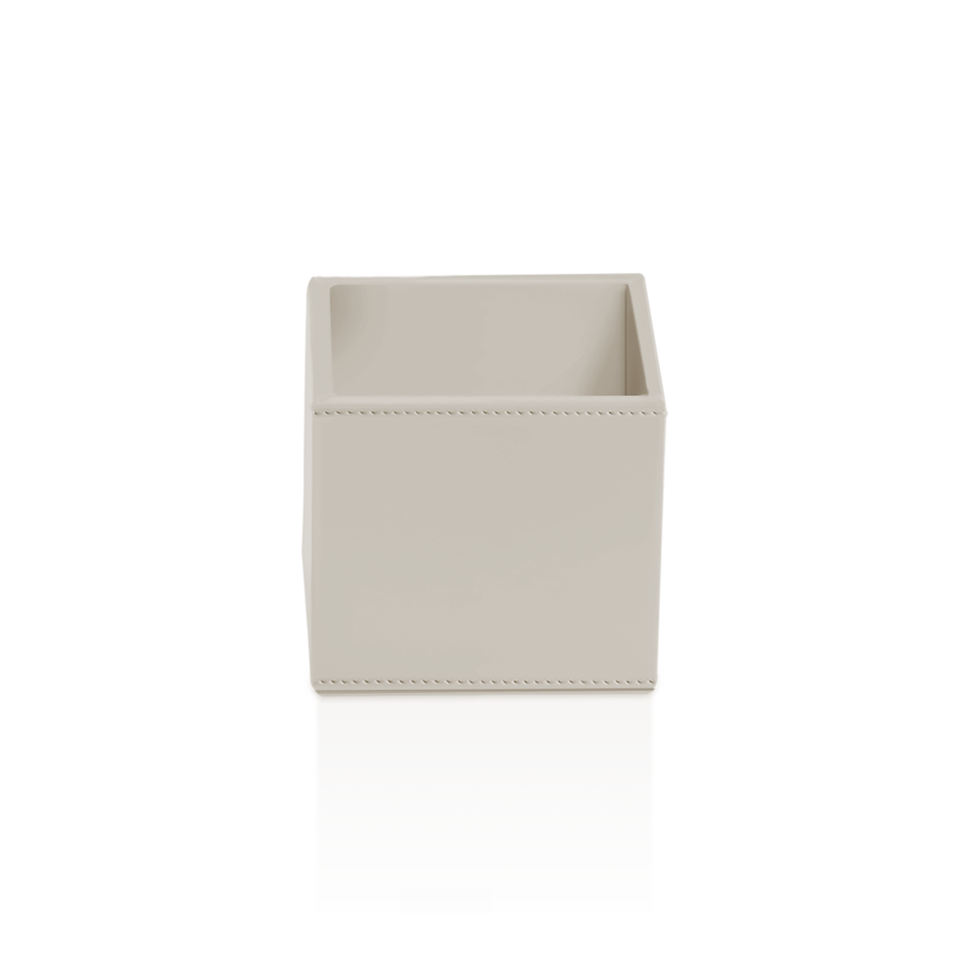 artificial leather beige utensil box