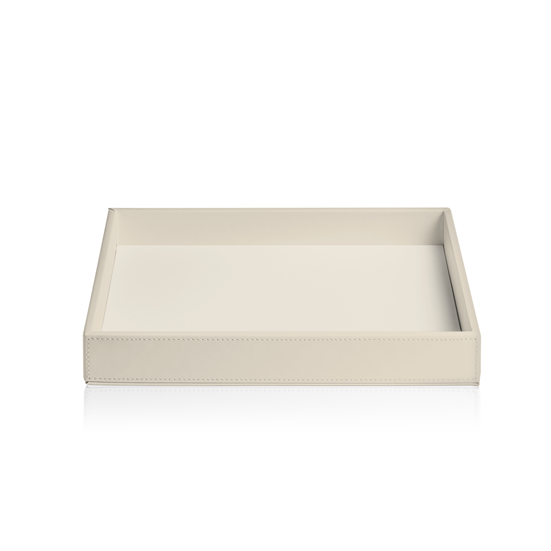 artificial leather beige tray rectangular