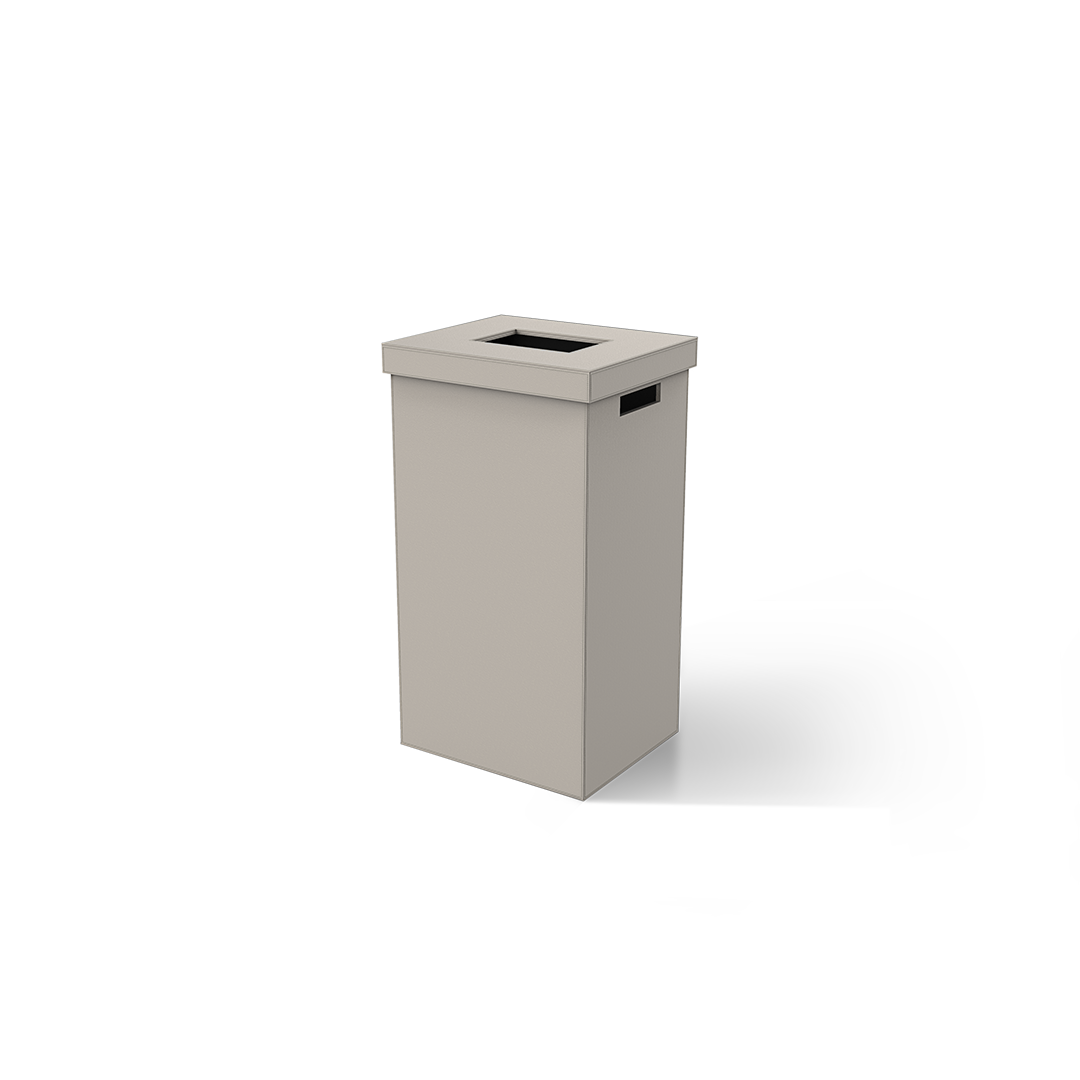 imitation leather taupe towel basket