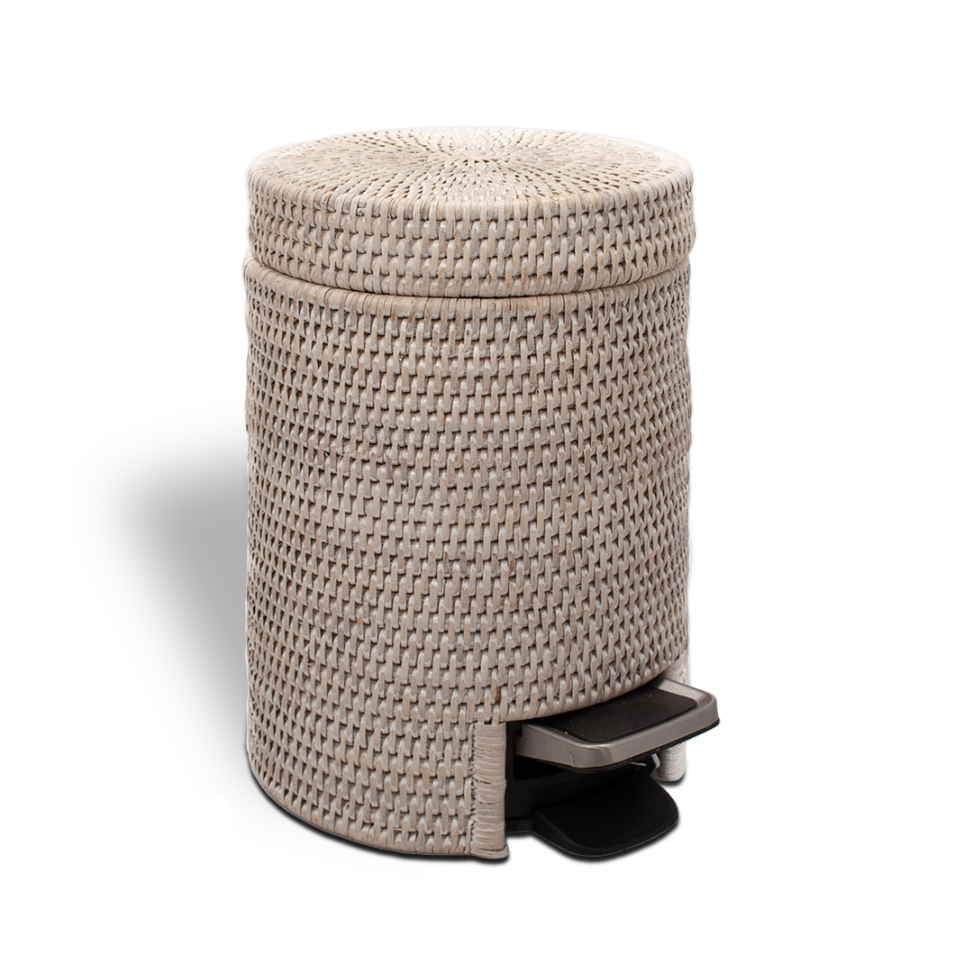 rattan light pedal bin
